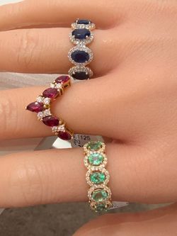 14KT Genuine Gemstone Diamond Ring