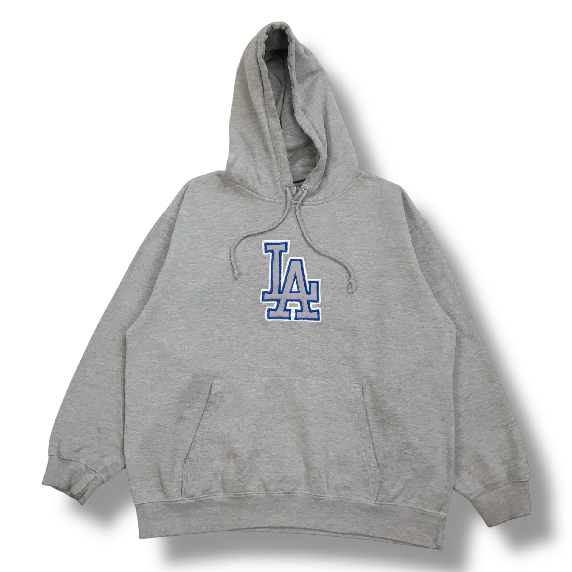LA DODGERS HOODIE XL GRAY BLUE LOS ANGELES SWEATSHIRT PULLOVER OHTANI VINTAGE
