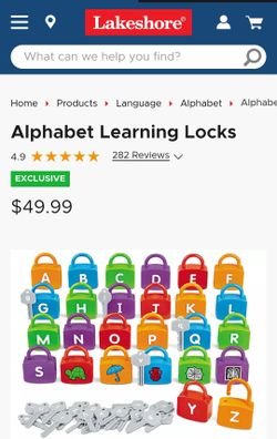 Lakeshore alphabet learning locks