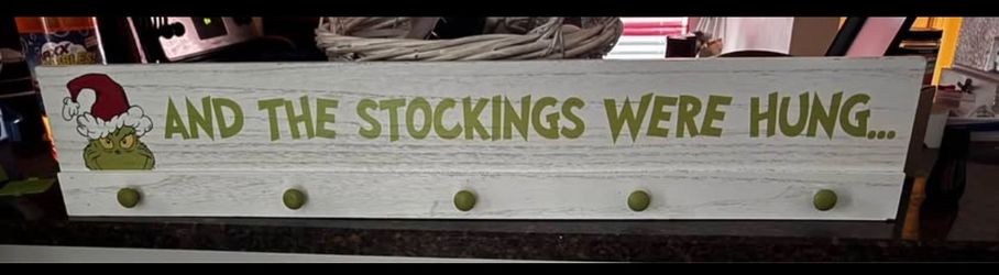 Grinch stocking hanger