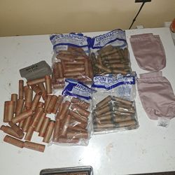 Vintage Lot Of Coin Wrappers Tubular Quarter Nickel Dime