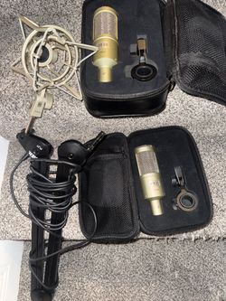 2x HEIL PR40 Professional Mic w/Boom Mounts and Shock Mounts