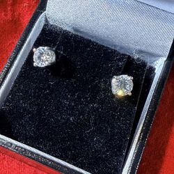 Pair Of Diamond Studs Over One Carat Great Quality