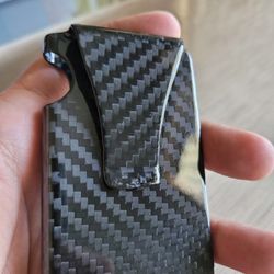 Genuine ALL carbon Fiber Wallet And Money Clip. New In Box