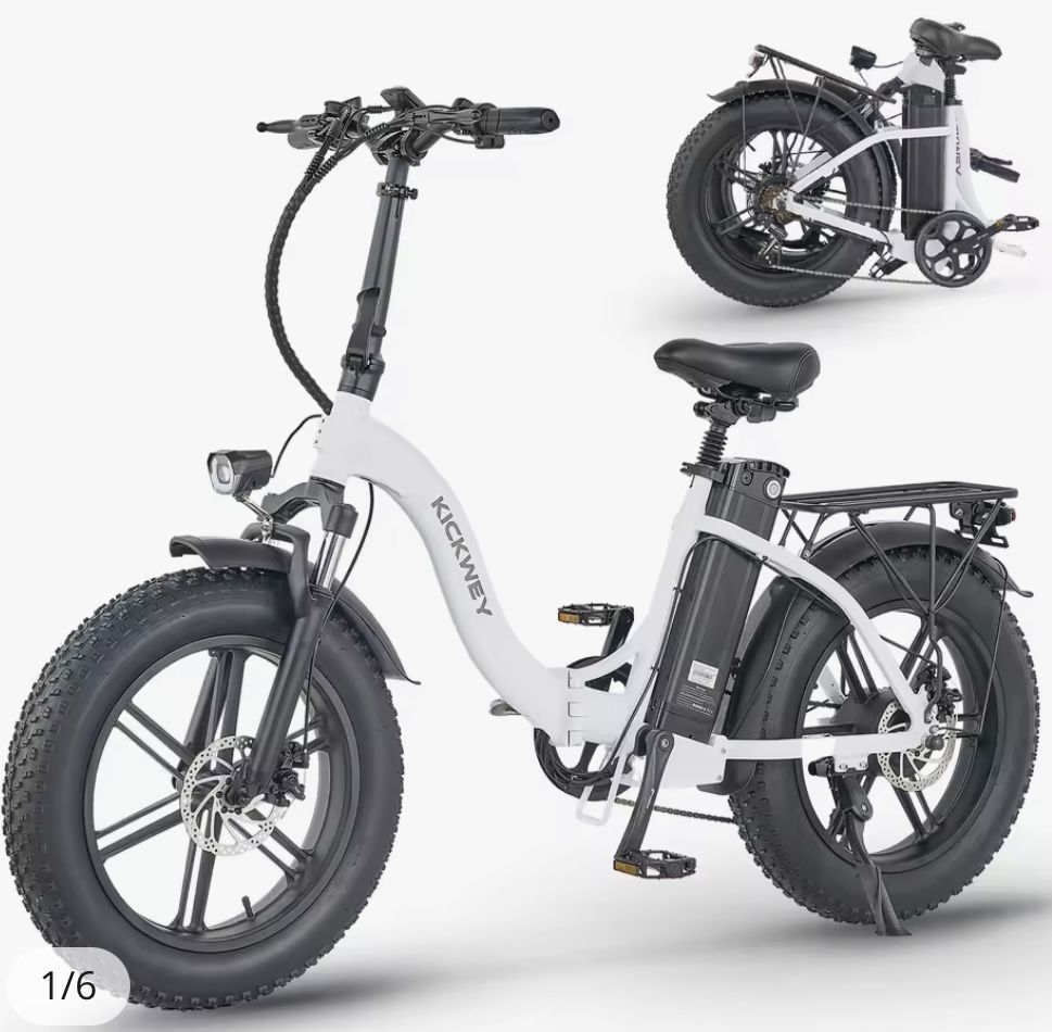 Kickwey 20 Inch Foldable Electric Bicycle 1000w Motor 35MPH