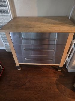 Drawers- Varde Kitchen Island w/ Butcher Block Top
