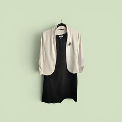 Black and white women's dress
