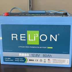 RELION RB80 LITHIUM DEEP CYCLE BATTERY 