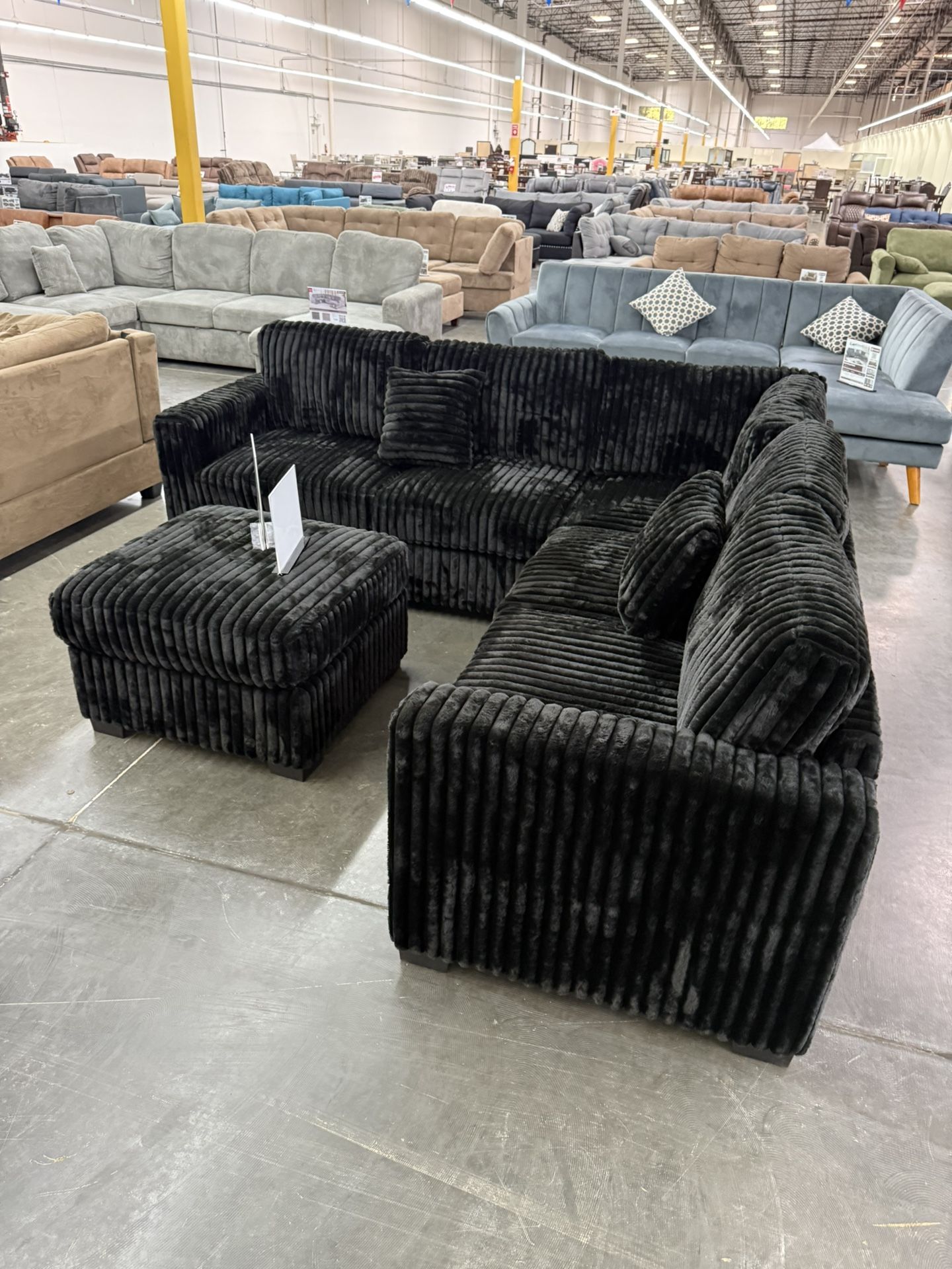 New Black Sectional