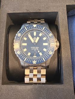 HELM Vanuatu Titanium Bracelet and Blue Strap  42mm Automatic Diver Full Kit