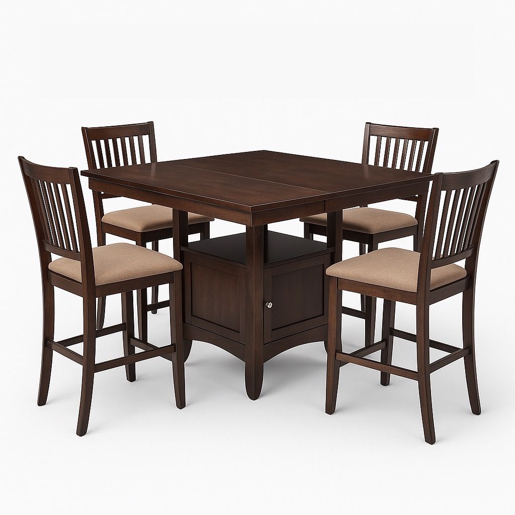 Kitchen Table + Chairs (Set with Leaf Extension)