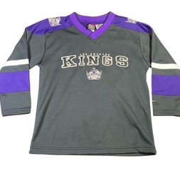 Vintage Los Angeles Kings Nike Hockey Jersey Youth Small 8-10 Grey Purple Crown