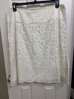 White Lace Women Skirt Size 16