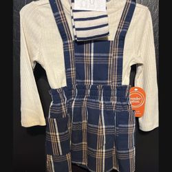 Girls Pinafore Skirt Set 