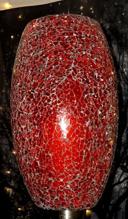 GORGEOUS!!! Modern Red Cracked Glass Floor Lamp