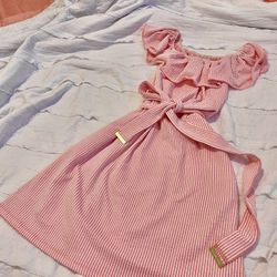 Red and White Striped Dress