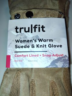 Trulfit Women's Warm Suede & Knit Gloves