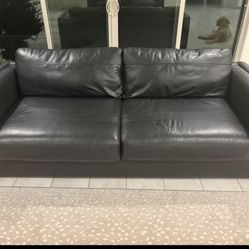 Black All Leather Couch 