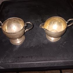 Vintage Hamilton Sterling Silver Sugar & Creamer Set
