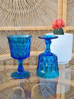 Vintage Royal Blue Mini Goblets