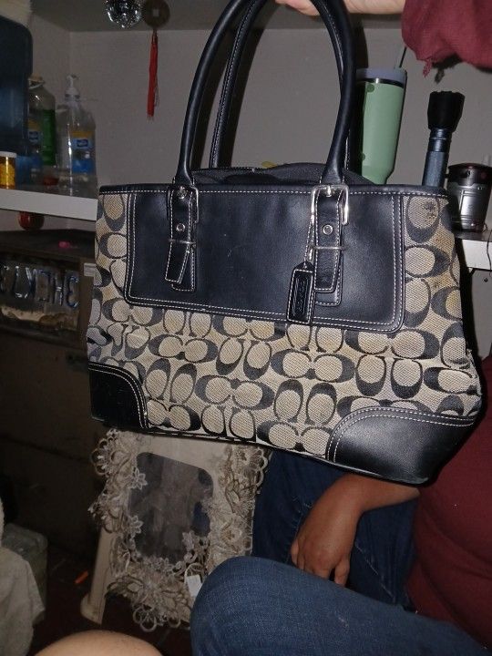 COACH Purse med Tan N Coach Brown