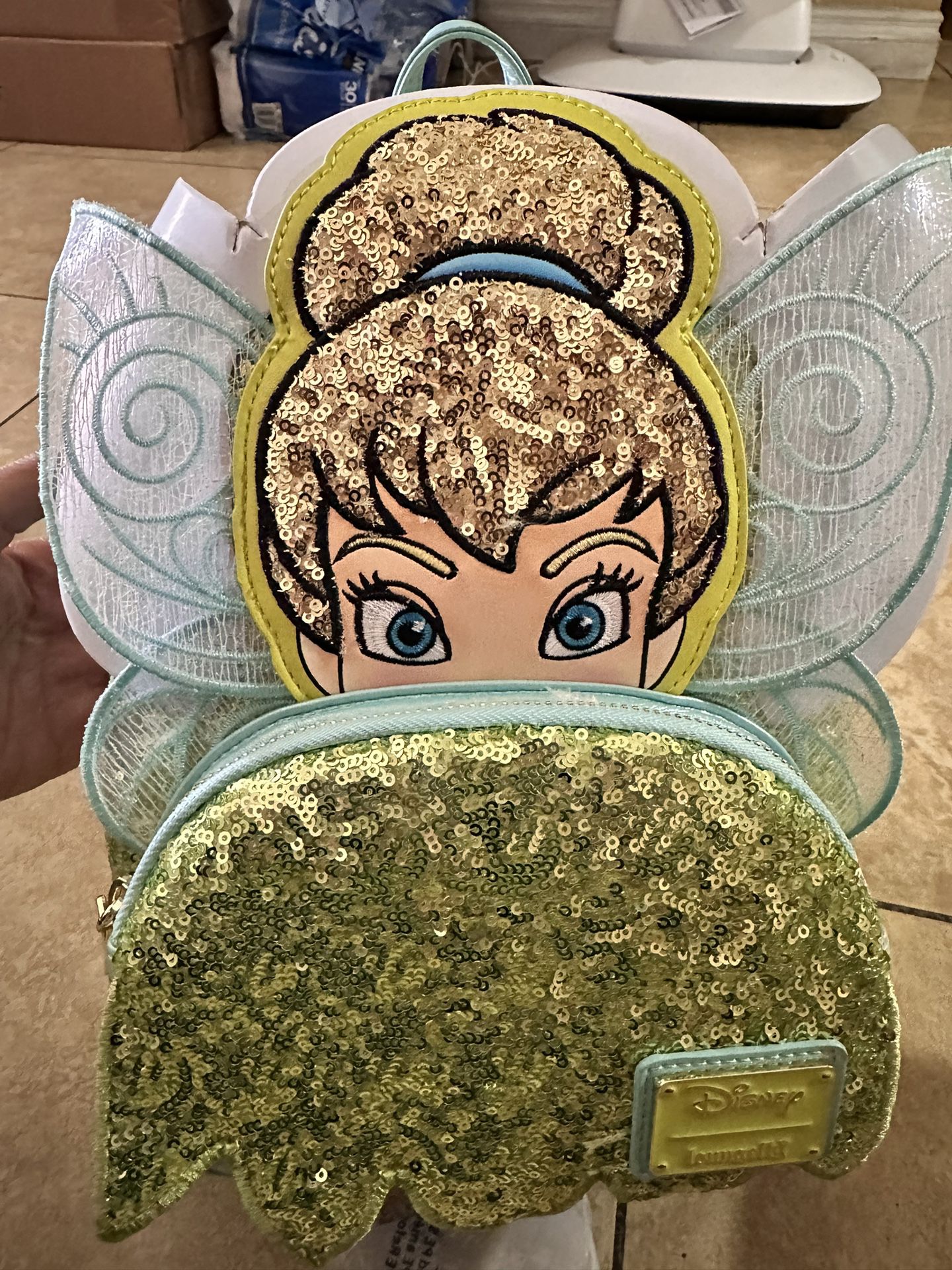 Loungefly Tinkerbell Sequin Backpack & Wallet 