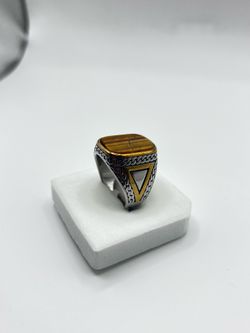 Men's Tiger Eye Stone Signet Ring