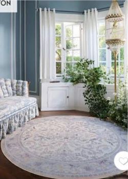 Ruggable 6’ Round rug: “Fit For A Queen” style in Soft Lavender