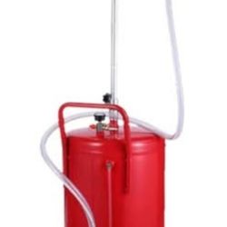 20 Gallon Portable Waste Oil Drain Tank Air Operated Drainage Adjustable Funnel Height with Wheel, Red