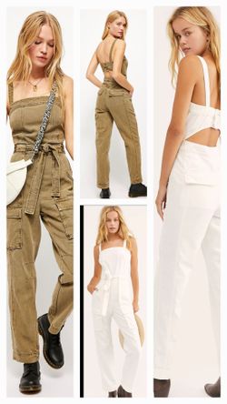 New Free People Denim Utility Jumpsuits Size Large $60 Each