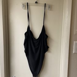 PLT Plus Black High Leg Bodysuit