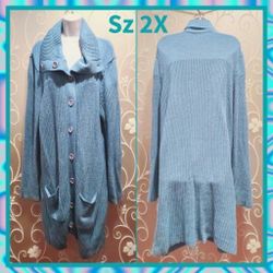 WOMENS PLUS SIZE 2X CARDIGAN SWEATER (READ)

