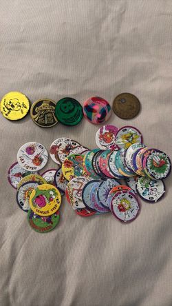 Vintage 90s POGS and Slammers Lot - 50+ Pc Collection with 5 Slammers
