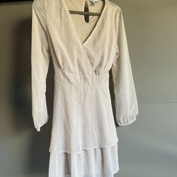 Light Pink And White Cheetah Dress 