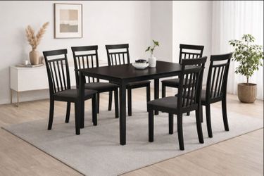 Dining Set 7pcs Color black