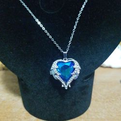 21 Inch Sterling Herart Of The Ocean Necklace New