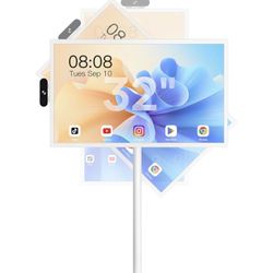 32 Inch Mobile Portable TV Stand on Wheels Support Google Store Full Swivel Rotation Portable Touch Screen Monitor Built-in Battery Smart Rolling Tabl