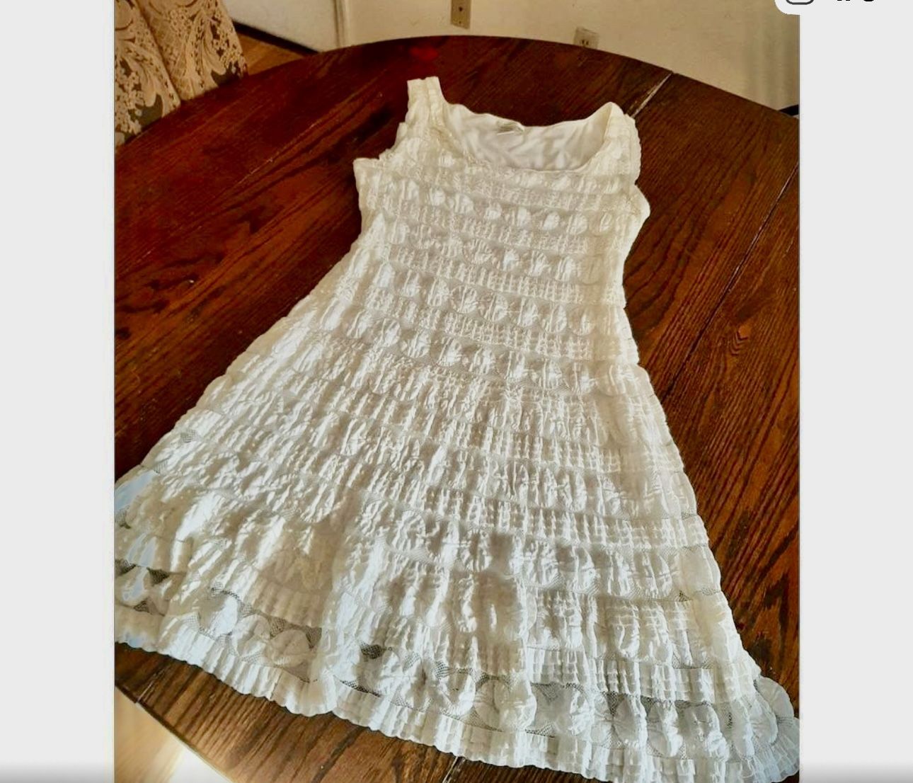 Elegant Sleeveless Ivory Stretchy Lined Mini Dress Size L