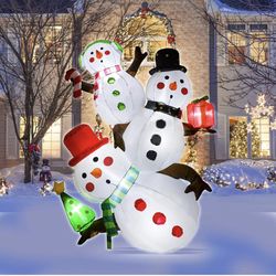 5.4 FT Christmas Snowman Inflatable Decoration, with LED Lighted Blow-Up Yard Party Decor Xmas Outdoor Indoor Home Garden Family Prop Yard 