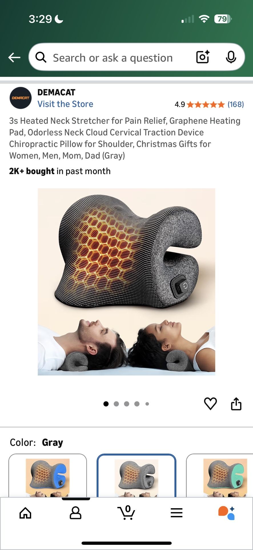 Heated Neck Stretcher for Pain Relief, Chiropractic Pillow for Shoulder,Brand New In Box