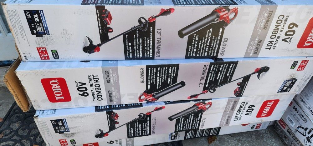 Toro 60v Weed Wacker And Blower Kit New Baterie And Charger Included In Box $190