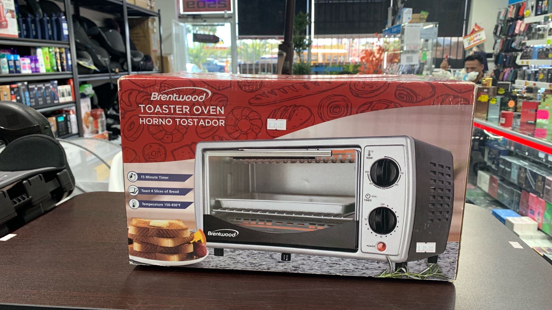 Nuevo horno tostador marca Brentwood 700 watts apagado automático bandejas de comida y parrilla incluidas