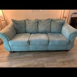 Light Blue Queen Sleeper Sofa 