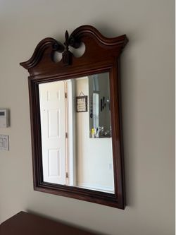 Wood console with mirror