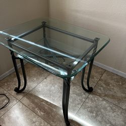 Iron & Glass End Table