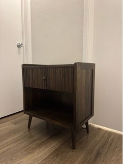 Mid-Century Modern Fluted Nightstand