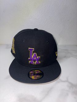New Era 59FIFTY Los Angeles Dodgers Fitted Cap 7 1/8 Black Purple Gold Patch