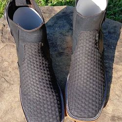 Petatillo woven leather botines