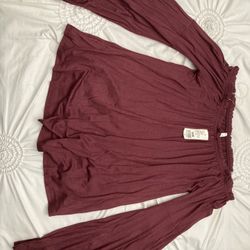 Burgundy blouse Size S