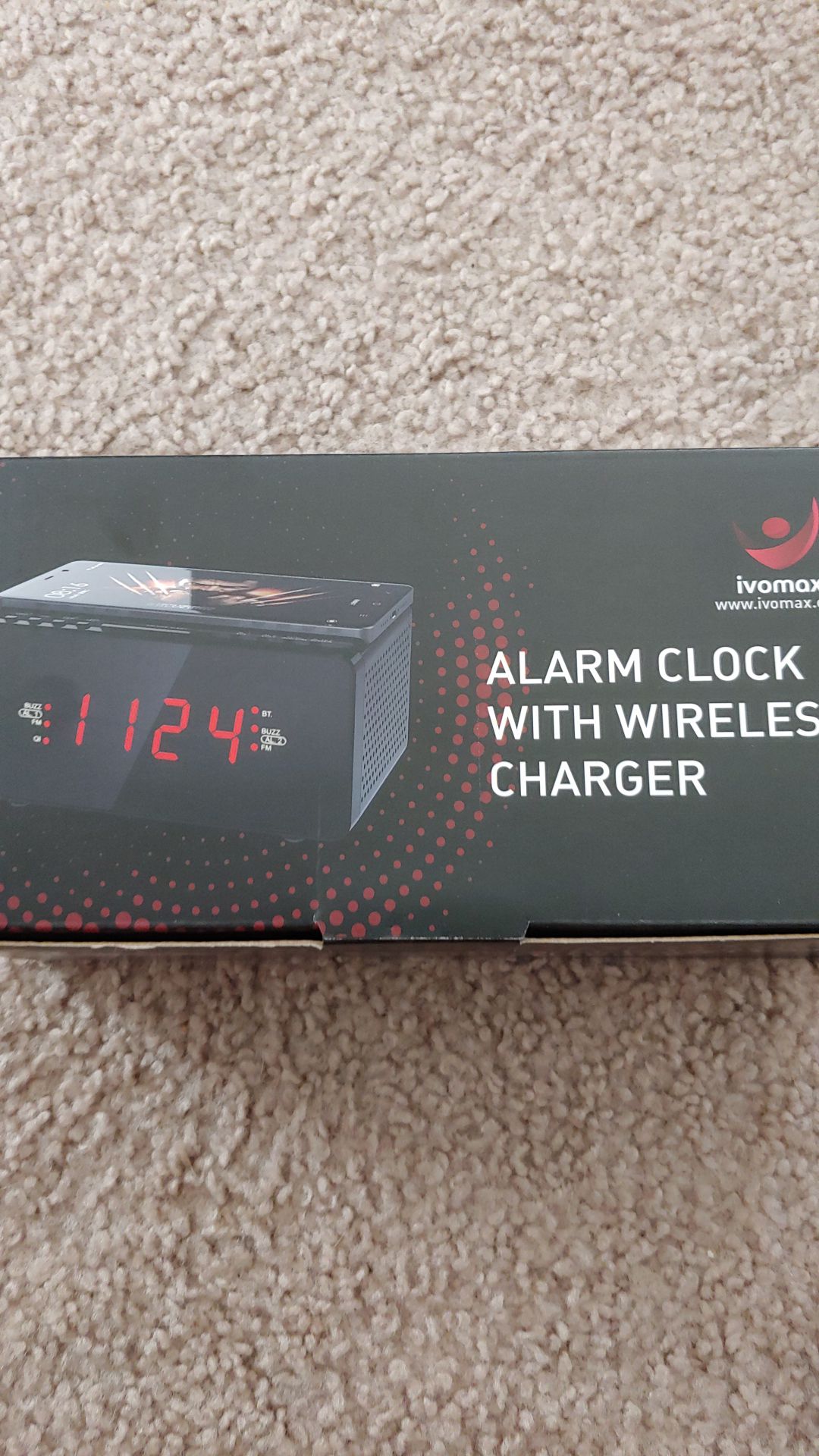 Alarm clock: wireless charger, Bluetooth speaker, FM radio